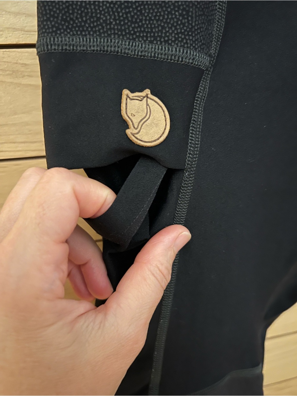 Fjallraven Black Women's Leggings with Cell Phone Side Pocket - Picture 2 of 12